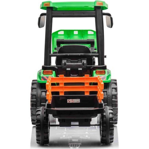 Elektromobilis traktorius MEGA D68 su priekaba, žalias