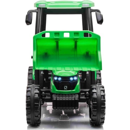 Elektromobilis traktorius MEGA D68 su priekaba, žalias