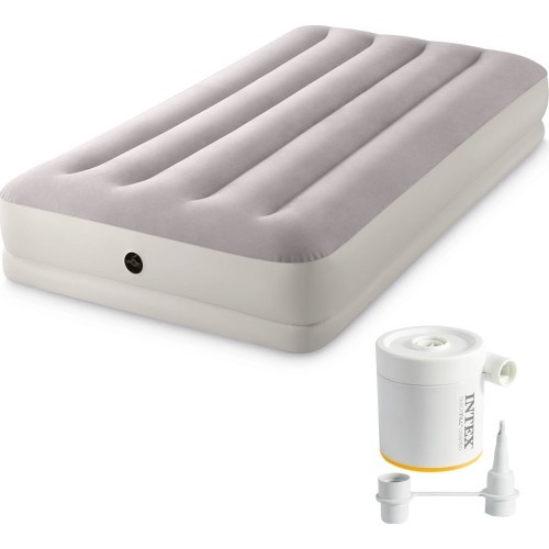 Pripučiamas vienvietis čiužinys su USB pompa INTEX 64177, 191x99x30 cm