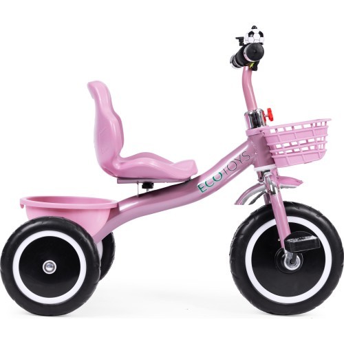 Tricycle tricycle non-slip handles bell basket pink ECOTOYS