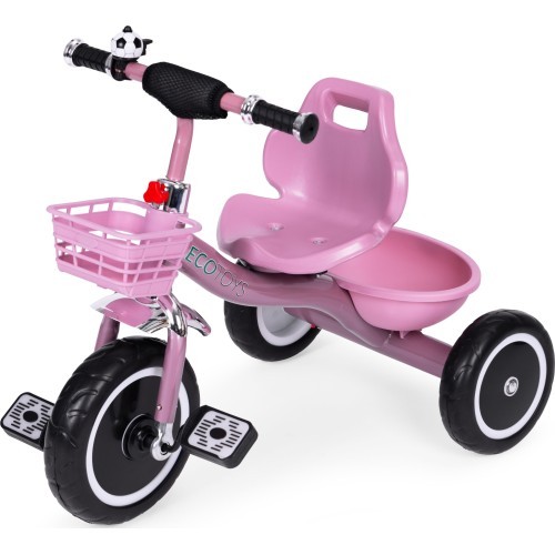 Tricycle tricycle non-slip handles bell basket pink ECOTOYS