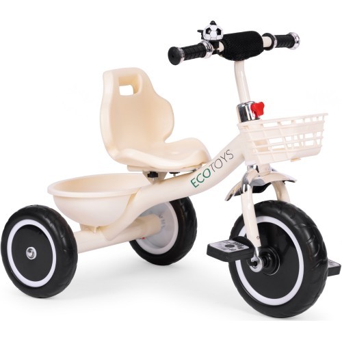 Tricycle tricycle non-slip handles bell basket beige ECOTOYS