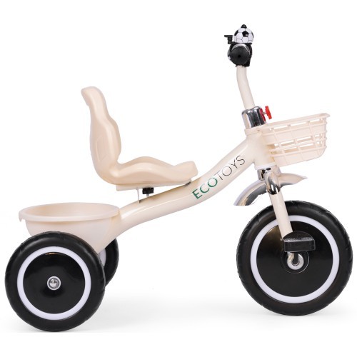 Tricycle tricycle non-slip handles bell basket beige ECOTOYS