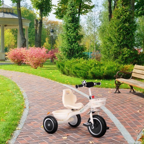 Tricycle tricycle non-slip handles bell basket beige ECOTOYS