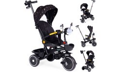 Children's tricycle stroller swivel seat pusher black ECOTOYS