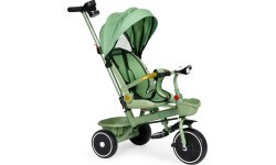 Triratukas 2in1 vežimėlis su pasukama sėdyne ir sulankstomu stogeliu žalias - ECOTOYS