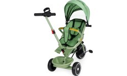Triratukas 2in1 vežimėlis su pasukama sėdyne ir sulankstomu stogeliu žalias - ECOTOYS