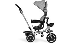 Tricycle stroller 2-in-1 swivel seat folding canopy - grey ECOTOYS