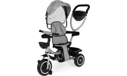 Triratukas-vežimėlis 2-in-1 ECOTOYS, sukioji sėdynė, sudedamas stogelis, pilkas
