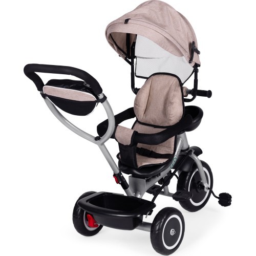 Tricycle stroller 2-in-1 swivel seat folding canopy - beige ECOTOYS