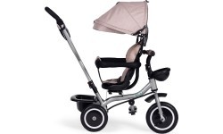 Трёхколёсный велосипед-коляска 2-в-1 ECOTOYS, поворотное сиденье, складной козырёк, бежевый