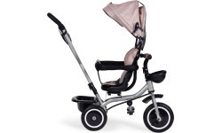 Triratukas-vežimėlis 2-in-1 ECOTOYS, pasukama sėdynė, sulankstomas stogelis, smėlio spalvos