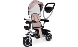 Tricycle stroller 2-in-1 swivel seat folding canopy - beige ECOTOYS