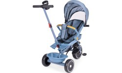 Tricycle stroller tricycle 2-in-1 swivel seat folding canopy blue - ECOTOYS