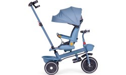 Triratukas-vežimėlis 2-in-1 sukamoji sėdynė sulankstomas stogelis mėlynas - ECOTOYS