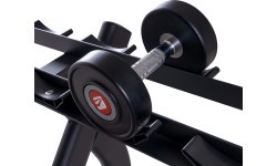 Vienrankių hantelių stovas su dviem lentynomis inSPORTline GymRack II