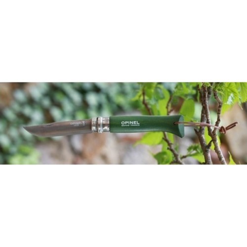 Knife Opinel Colorama 08 Inox Grab Khaki With a Strap