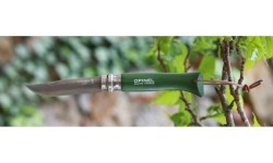 Peilis Opinel Colorama 08 Inox Grab Khaki su dirželiu