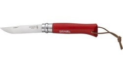 Нож Opinel Colorama 08 Inox с ремешком, красный