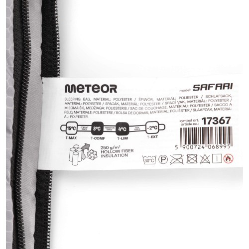 Спальный мешок Meteor Safari L - L - Чёрно-серый