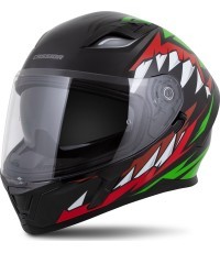 Motociklo šalmas Cassida Orbit StriX raudonas/žalias/pilkas/baltas/juodas