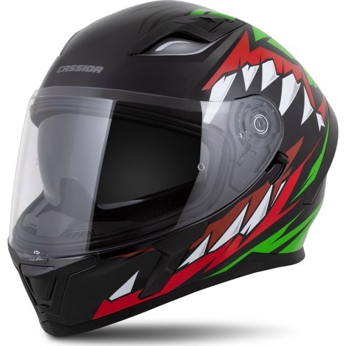Motorcycle Helmet Cassida Orbit StriX Red/Green/Gray/White/Black