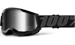 Vaikiški motokroso akiniai 100% Strata 2 Youth Mirror - Juoda