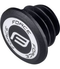 Handlebar Bar End Plugs FORCE, pair (black/white)