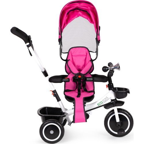 Трёхколёсный велосипед с поворотным сиденьем Eco Toys, розовый