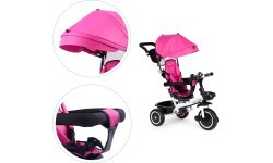 Трёхколёсный велосипед с поворотным сиденьем Eco Toys, розовый