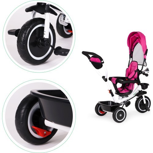 Трёхколёсный велосипед с поворотным сиденьем Eco Toys, розовый
