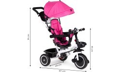 Triratukas su pasukama sėdyne Eco Toys, rožinis
