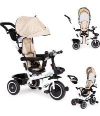 Tricycle - Stroller with Rotating Seat Eco Toys, Beige