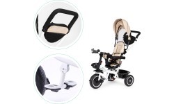 Triratukas-vežimėlis su besisukančia sėdyne Eco Toys, smėlio spalvos
