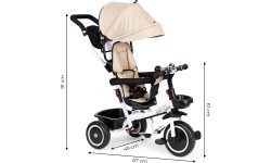 Tricycle - Stroller with Rotating Seat Eco Toys, Beige