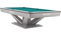 Billiard Table, Pool, Rasson Victory III, Silver, CLUB pocket size, 8 ft., Simonis 760 blaugrün