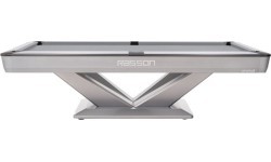 Billiard Table, Pool, Rasson Victory III, Silver, CLUB pocket size, 8 ft., Simonis 760 blaugrün