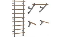 Wall Bars inSPORTline Wootaline 199 x 80 cm w/ Pull-Up Bar & Parallel Bars, Gray