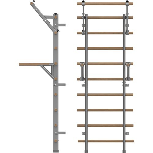 Gimnastikos sienelė inSPORTline Wootaline 199 x 80 cm su skersiniu ir lygiagretėmis, pilka