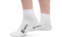 Vidutinio ilgio bambukinės kojinės inSPORTline Silvatic Mid AG+ antibakterinės – 3 poros - Balta