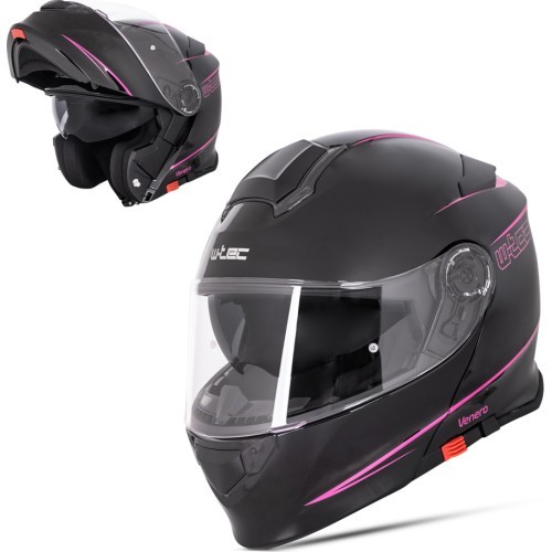 Flip-Up Motorcycle Helmet W-TEC Venero - Rosanero