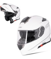 Модульный мотошлем W-TEC Venero - Глянцевый белый