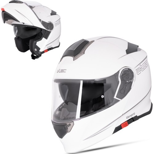 Flip-Up Motorcycle Helmet W-TEC Venero - Glossy White