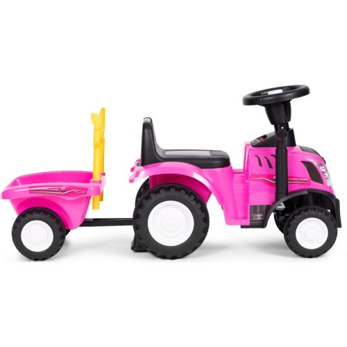Riding tractor with trailer interactive steering wheel sounds for kids pink