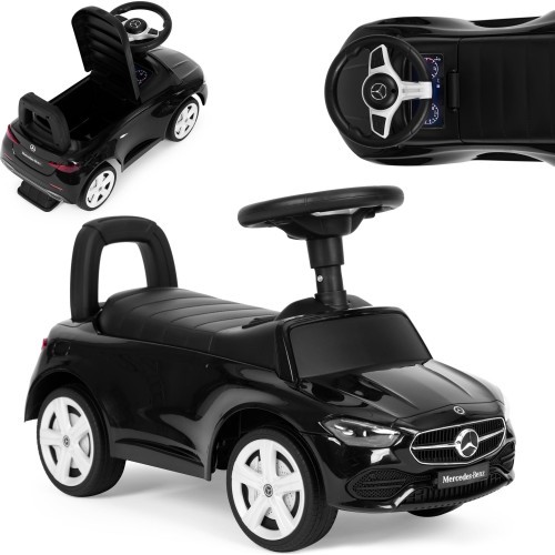 Elektromobilis Mercedes C klasė, interaktyvus vairas, garsai, juodas