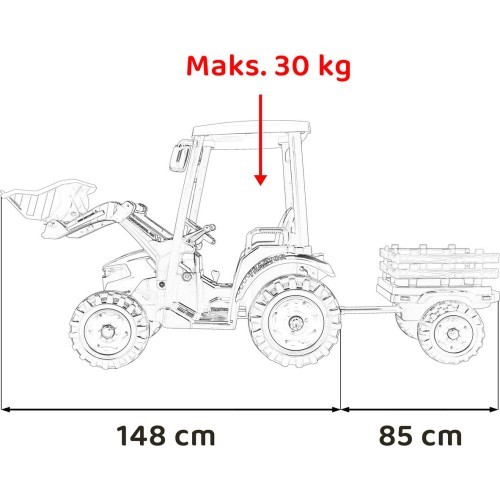 Электромобиль-трактор с прицепом MEGA D68, синий