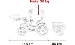 Elektromobilis traktorius su priekaba MEGA D68, mėlynas