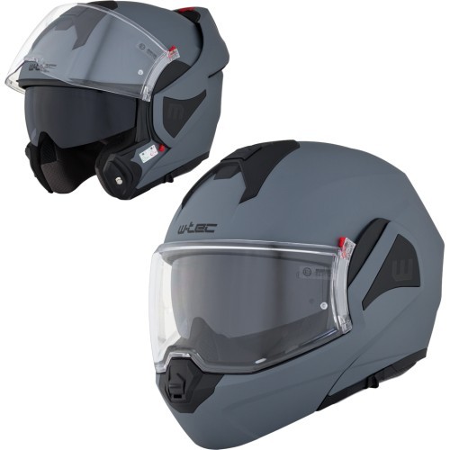 Flip-Up Motorcycle Helmet W-TEC Sabron P/J - Nardo Grey