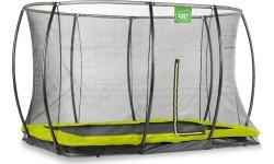 EXIT Silhouette ground trampoline 244x366cm with safety net - green Outdoor Rectangular Coil spring Sunken trampoline