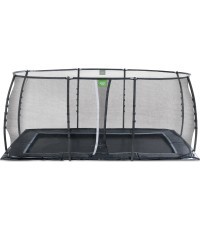 EXIT Dynamic įleidžiamas į žemę batutas 305x519 cm su apsauginiu tinklu, juodas
